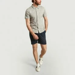 Albam Navy Blue GD Ripstop Pleate Short 7 Albam Navy Blue GD Ripstop Pleate Short