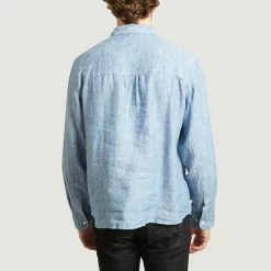 Albam Light Blue Pullover Carpenters Oversize Linen Shirt