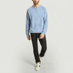 Albam Light Blue Raglan Cotton And Hemp Sweatshirt
