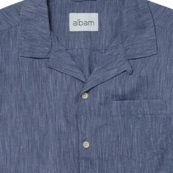 Albam Navy Panama Stripe Shirt