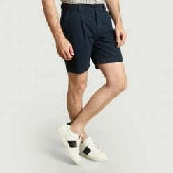 Albam Navy Blue GD Ripstop Pleate Short