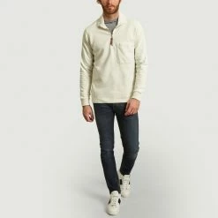 Albam Ecru Quarter Sweater 7 Albam Ecru Quarter Sweater