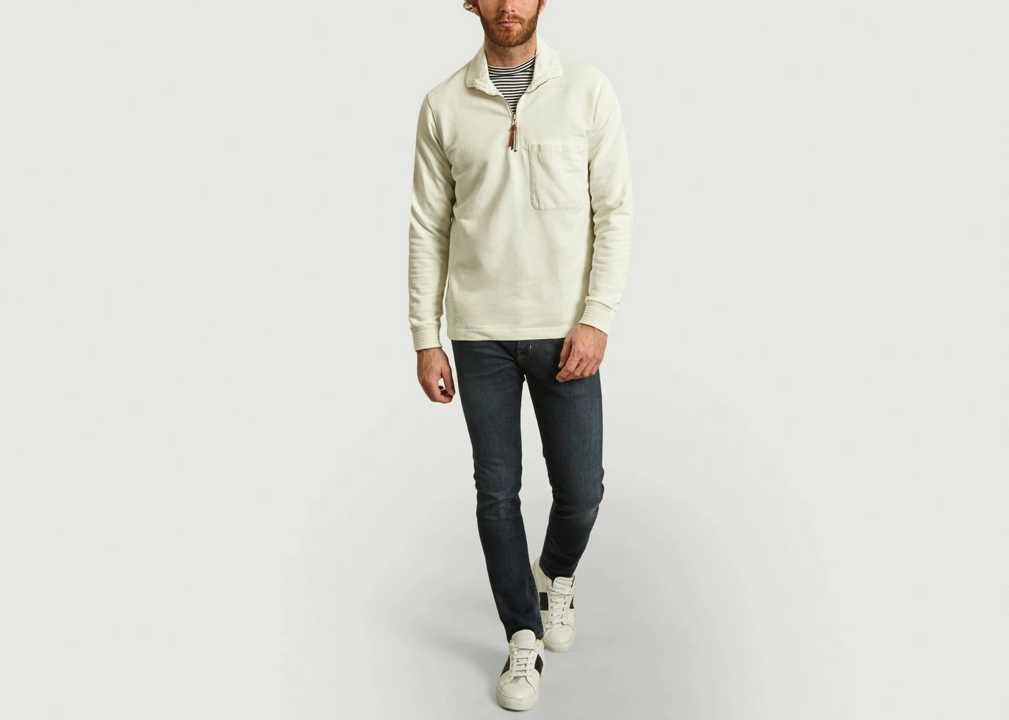 Albam Ecru Quarter Sweater 5 Albam Ecru Quarter Sweater