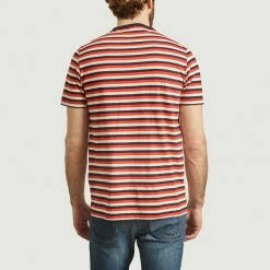 Albam Black and Red Classic Striped T Shirt