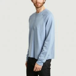 Albam Light Blue Raglan Cotton And Hemp Sweatshirt