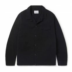 Albam Seersucker Kennedy Jacket - Black