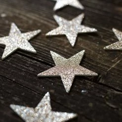 Fiorira' Un Giardino Gold Glitter Star Stickers, Pack of 6, 6.5 cm H