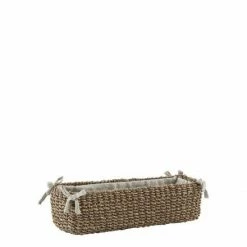 Fiorira' Un Giardino Linen Elongated Abaca Basket