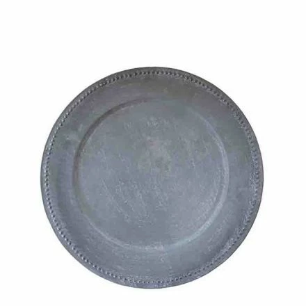Fiorira' Un Giardino Dark Gray Zinc Underplate for Table - Set 2 Units 3 Fiorira' Un Giardino Dark Gray Zinc Underplate for Table - Set 2 Units