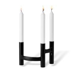 Stelton Ora Three-Branch Candleholder Black