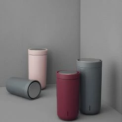 Stelton To Go Click Steel Cup Warm Maroon