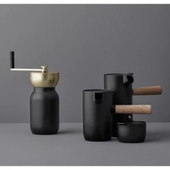 Stelton Sugar bowl W: 19,6 CM L: 11 CM H: 18,4 CM steel with black Teflon coated lid