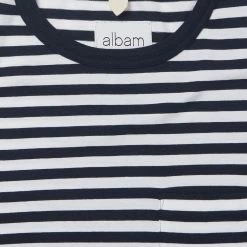Albam Classic Stripe Tee Navy White