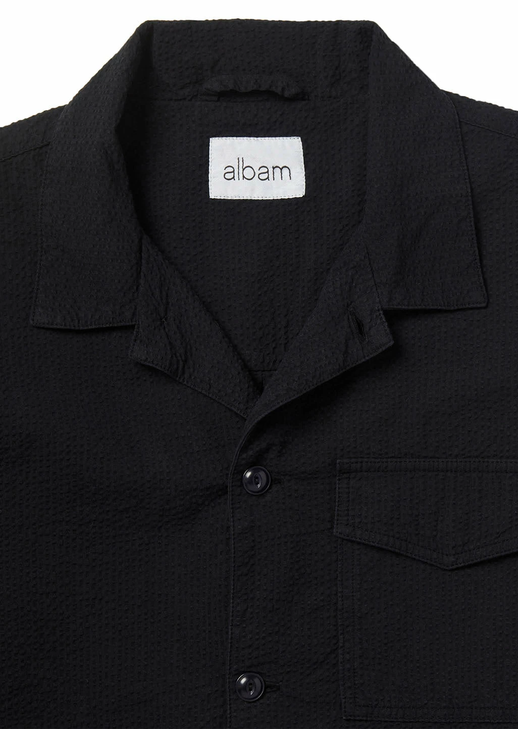 Albam Seersucker Kennedy Jacket - Black 5 Albam Seersucker Kennedy Jacket - Black
