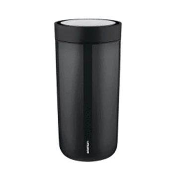 Stelton Thermo Ø 8,3 cmxh 17cm in plastic and stainless steel in black polished 0,34l. 3 Stelton Thermo Ø 8,3 cmxh 17cm in plastic and stainless steel in black polished 0,34l.
